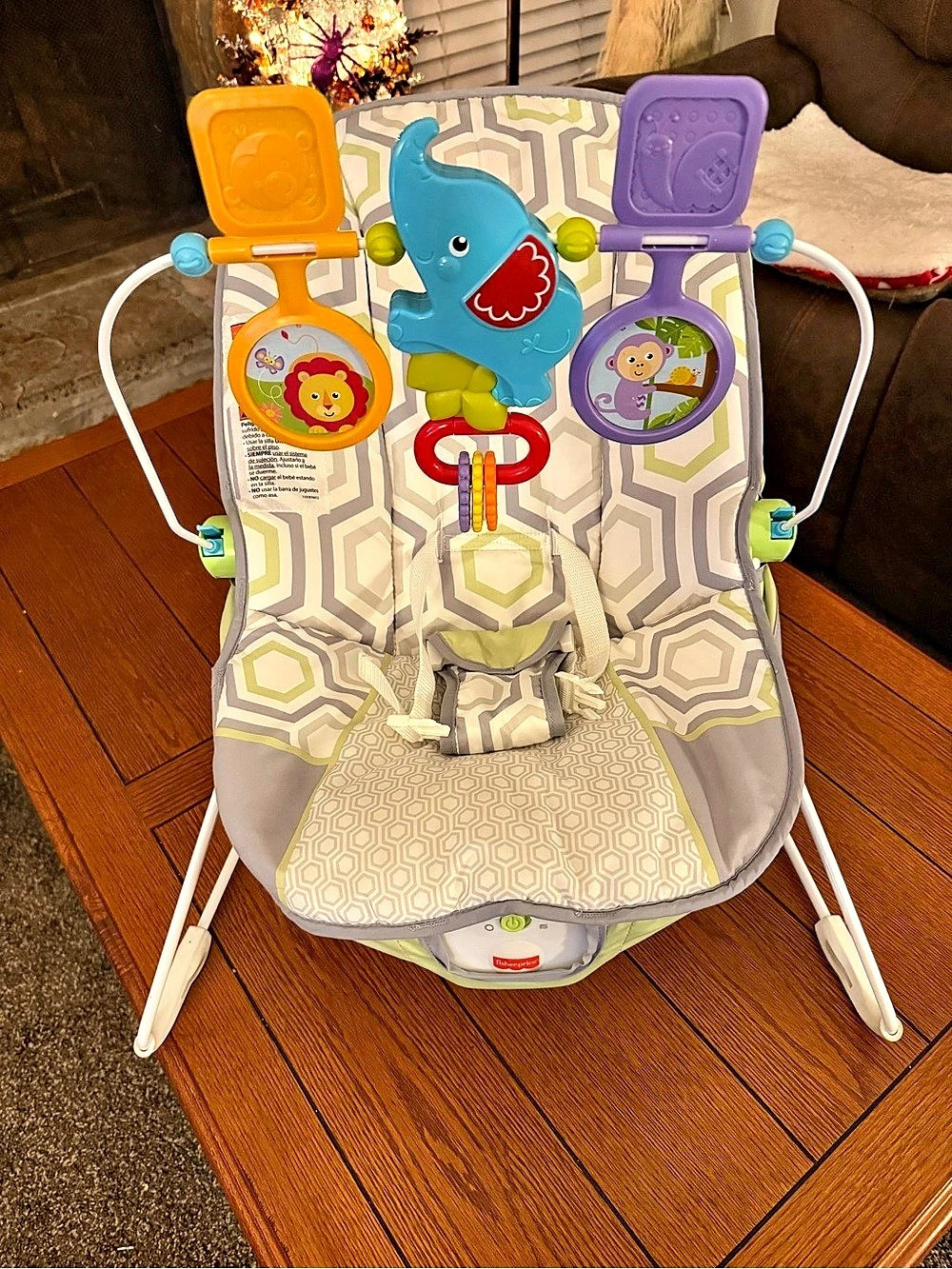 Fisher-Price Geo Meadow Baby's Bouncer Baby Bouncer Gray & Green